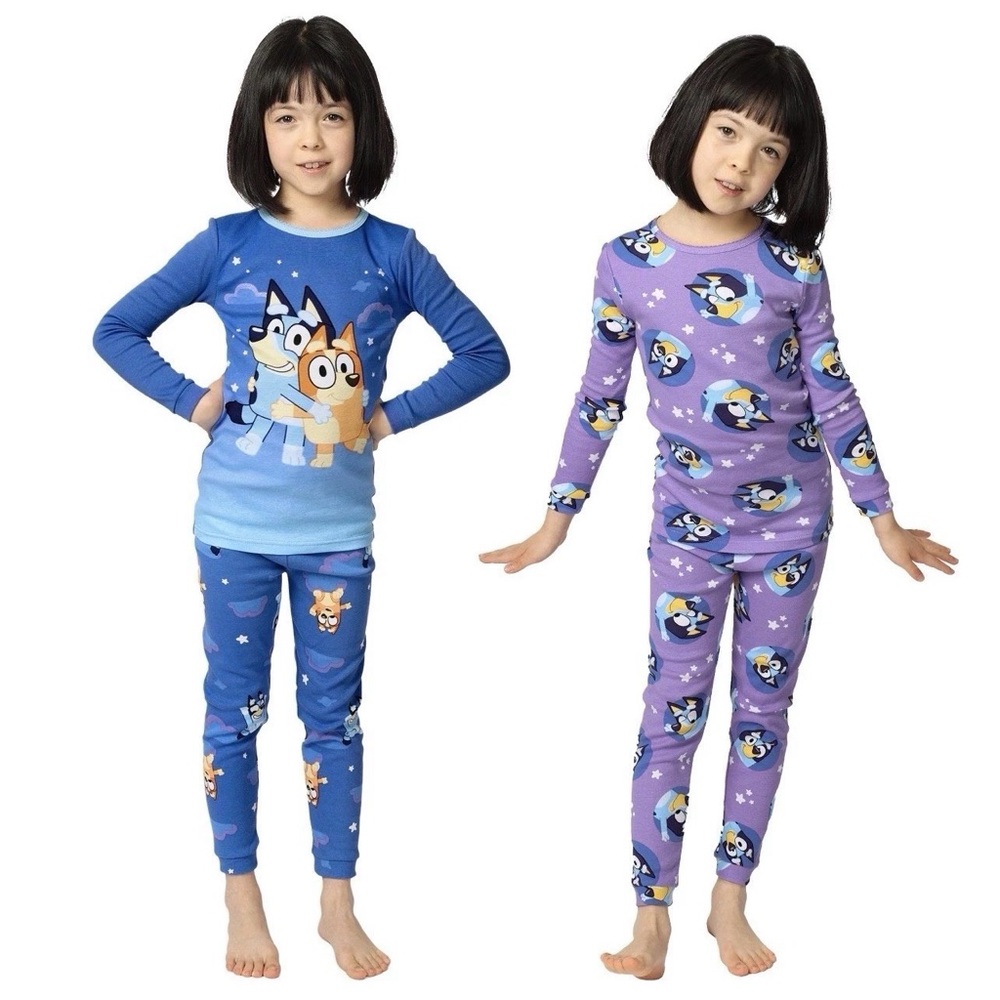 Bluey Kids 4 Piece Pajama Set Size 6 Girls Cotton PJs NWT